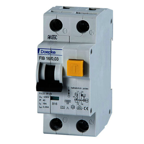 Interruptor diferencial residual contra as sobrecorrentes - FIB 06/0,03/1+N-A - Doepke Schaltgeräte GmbH - modular / em caixa moldada