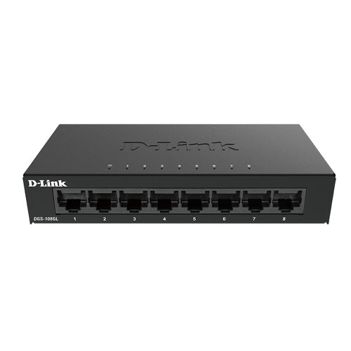 Switch de rede não gerenciável - DGS-108GL - D-Link® - 8 portas / Gigabit / de secretária