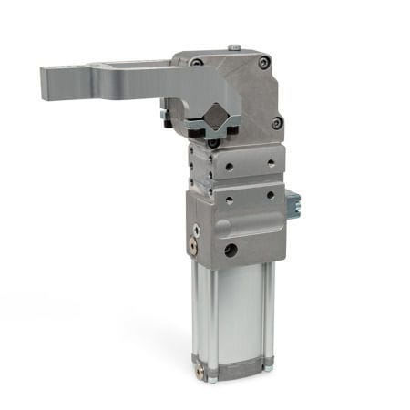 Unidade de fixação de acionamento pneumático - GN 8620 - Otto Ganter GmbH & Co. KG - para montagem soldada / montado em cilindro pneumático / anodizada