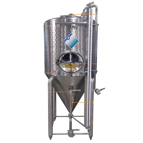 Tanque de armazenamento - SCB series - INCON - para cerveja / em aço inoxidável / cilíndrico