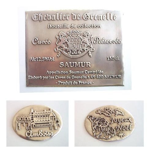 Etiqueta decorativa - Etiq' Etains - autocolante / em estanho / flexível