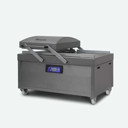 Máquina embaladora de avanço manual - D3 - Henkovac - de câmara dupla / para produtos alimentares / para a indústria alimentícia