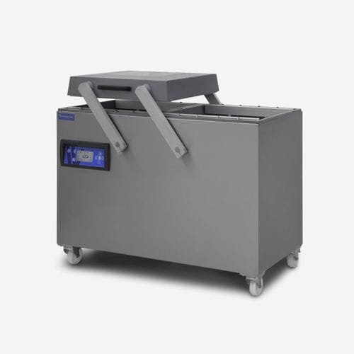Máquina embaladora de avanço manual - D6 - Henkovac - de câmara dupla / para produtos alimentares / para a indústria alimentícia