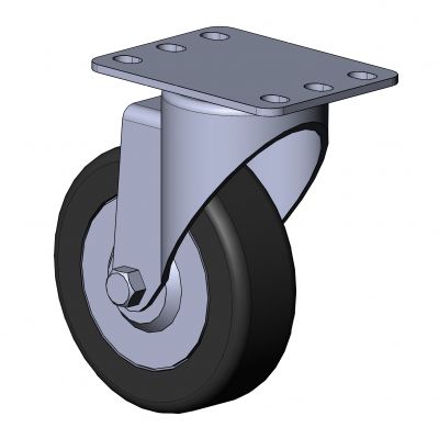 Rodízio giratório - 1330 K series - TecEnMa GmbH - com placa de fixação / em aço zincado / em borracha
