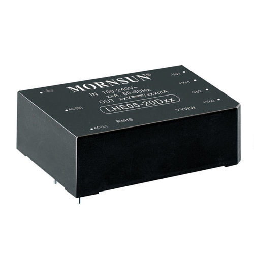 Fonte de alimentação elétrica encapsulada - LHE05-20A/C/Dxx series - MORNSUN Guangzhou Science & Technology Co.,Ltd. - CA/CC / regulada / com duas saídas