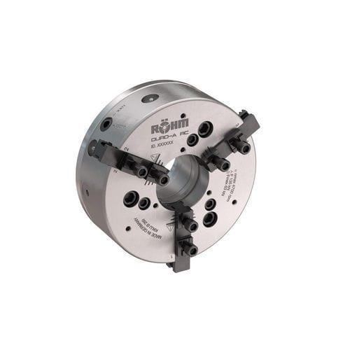Placa de torno automática - DURO-A RC - RÖHM GmbH - com 3 castanhas / para usinagem / com centro furado