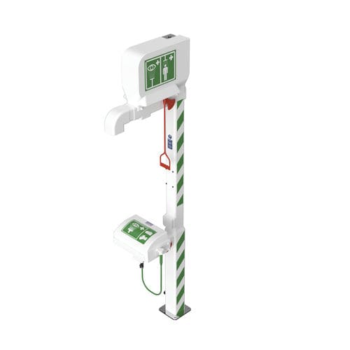 Chuveiro de segurança de piso - STD-MH-5KS/11KS - Hughes Safety Showers - com lava-olhos / para ambientes perigosos / para ambiente externo