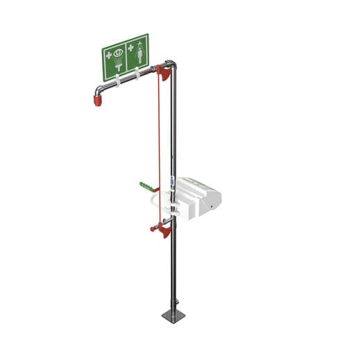 Chuveiro de segurança de piso - EXP-20G/45G - Hughes Safety Showers - com lava-olhos/face / para ambientes perigosos / para ambiente interno