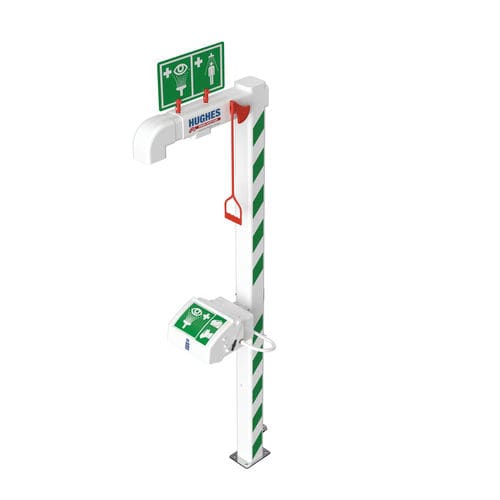 Chuveiro de segurança de piso - EXP-EJ-5GS/45G - Hughes Safety Showers - com lava-olhos/face / para ambiente interno / para ambientes perigosos