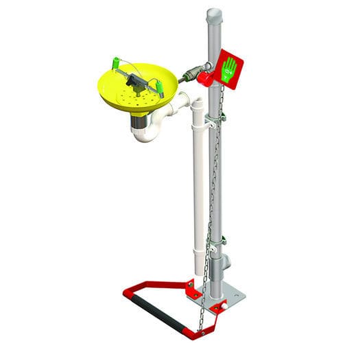 Lava-olhos de piso - STD-75G/P - Hughes Safety Showers - em material plástico / para ambientes perigosos / para ambiente interno