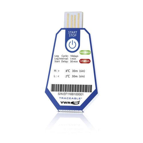 Registrador de dados descartável - VWR - de temperatura / USB / sem tela