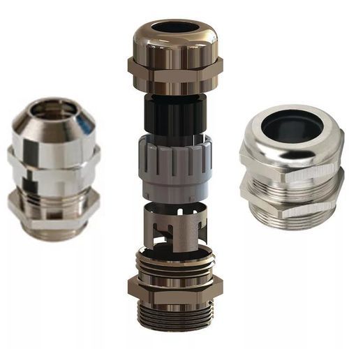 Prensa-cabo em latão niquelado - SR1717 - Essentra Components - em aço inoxidável / IP68 / de blindagem CEM