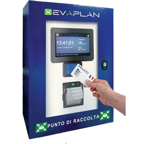 Terminal de coleta de dados - EVAPLAN - Indaco Project s.r.l. - com touch screen / de parede / com leitor de cartões
