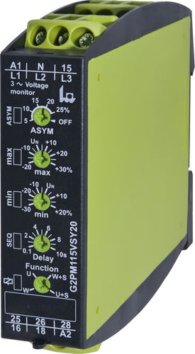 Relé de monitoramento de tensão - G2PMxxxSY20 series - TELE Haase Steuergeraete GmbH - de sequência de fases / de falta de fase / de desequilíbrio entre fases