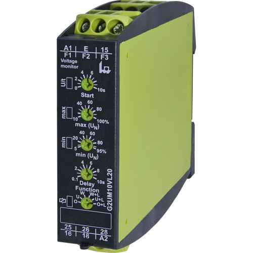 Relé de monitoramento de tensão - G2UM10VL20 - TELE Haase Steuergeraete GmbH - 2 NA/NF / CA/CC / monofásico