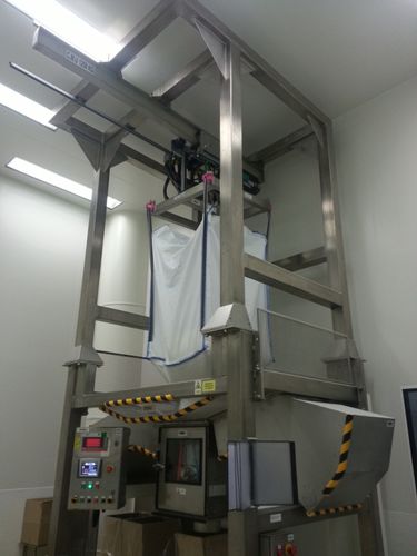 Esvaziador de sacos big-bags com dispositivo de içamento - ERIBAG VR FP INOX - ERIMAC - vibratório / para a indústria alimentícia