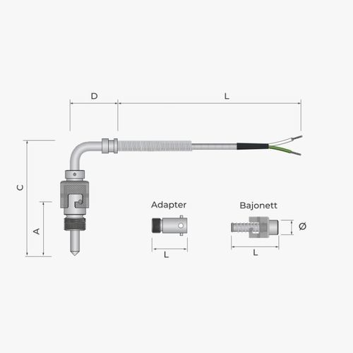 Sonda de temperatura RTD - MODELO 212 - MESEL S.L - Pt100 / Pt1000 / termopar tipo J