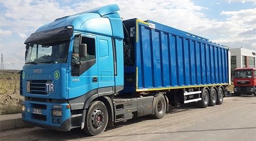 Semirreboque com piso móvel - EMS Machinery - de resíduos / com 4 eixos