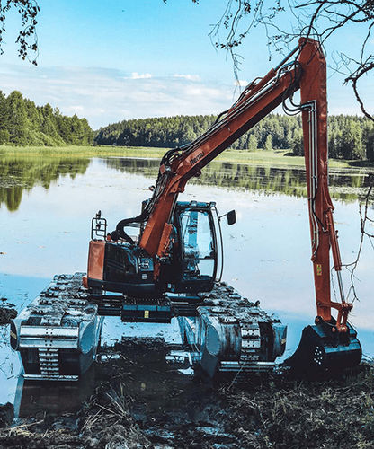 Chassi para máquina de obras para trilho - BIG FLOAT E10 - REMU Oy - para veículos pesados