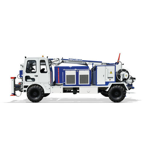 Bomba de concreto móvel - Adroit 450G - TUNELMAK CONSTRUCTION MACHINERY INC - para terrenos acidentados / para ambientes internos e externos / para ambiente externo