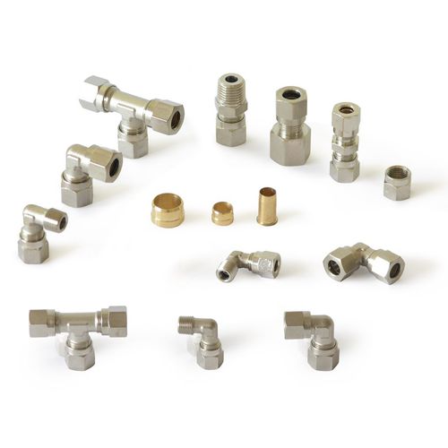Conexão pneumática - MW-220 series - Tubes International - com anel de corte / de compressão / cotovelo de 90°