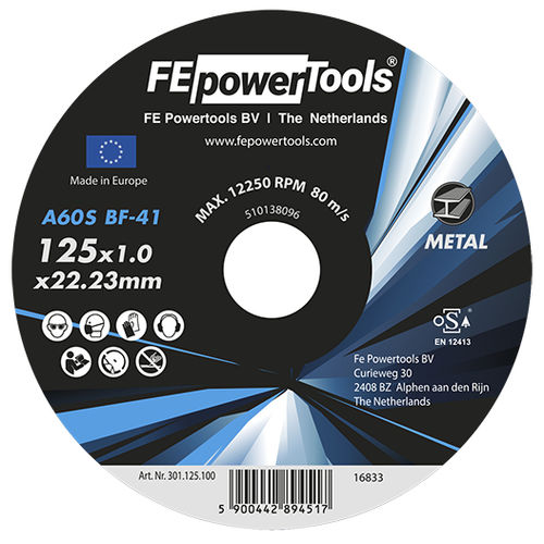 Rebolo de corte - FE POWERTOOLS BV - de retificação / plano / para esmerilhadeira angular