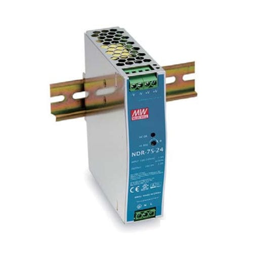 Fonte de alimentação elétrica para trilho DIN - NDR-75 series  - Mean Well - CA/CC / com saída simples / com proteção contra curto-circuitos