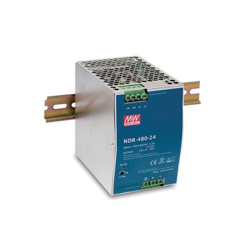 Fonte de alimentação elétrica para trilho DIN - NDR-480 series  - Mean Well - CA/CC / com saída simples / com proteção contra curto-circuitos