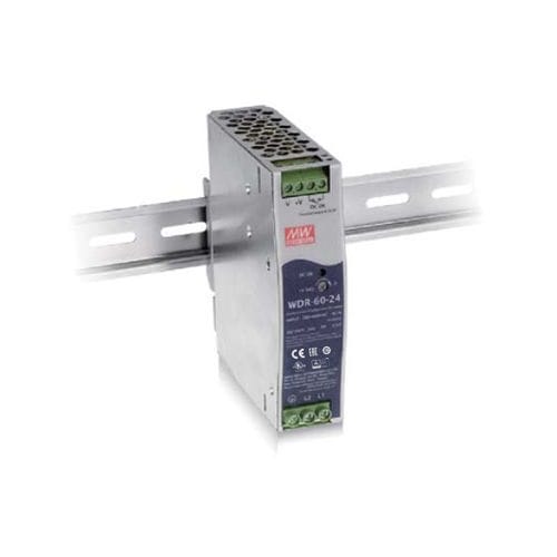 Fonte de alimentação elétrica para trilho DIN - WDR-60 series - Mean Well - CA/CC / ajustável / com proteção contra curto-circuitos