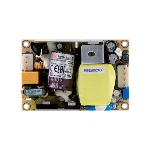 Fonte de alimentação elétrica em caixa aberta - RPS-45 series - Mean Well - CA/CC / com saída simples / com proteção contra curto-circuitos
