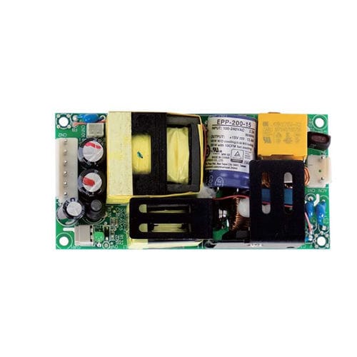 Fonte de alimentação elétrica em caixa aberta - EPP-200 series  - Mean Well - em formato 2"x4" / CA/CC / com saída simples