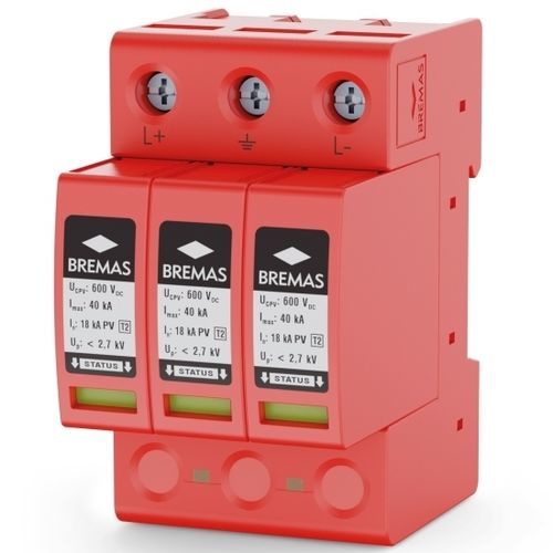 Dispositivo de proteção contra surtos de tipo 2 - SAPV060T2 - BREMAS BETTER SWITCHES - classe II / para usina de energia fotovoltaica / CC