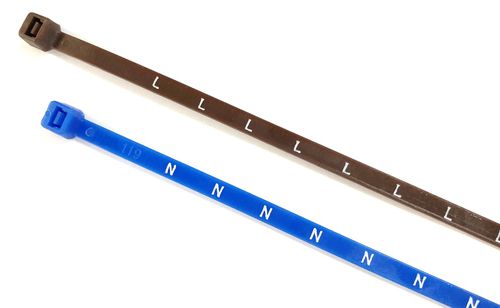 Abraçadeira de cabos em nylon - UVZIP-20048-BLN - Universeal (UK) Ltd - com porta-etiquetas