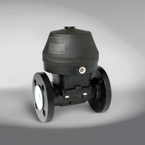 Válvula de diafragma - 3/151 - GSR Ventiltechnik GmbH & Co. KG - com acionamento pneumático / para gás / flangeada