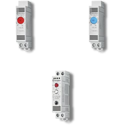 Termo-higrostato eletromecânico - 7T series - FINDER S.p.A. con unico socio - para trilho DIN / com indicador LED
