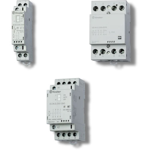 Contator modular - 22 series - FINDER S.p.A. con unico socio - eletromagnético / trifásico / monofásico