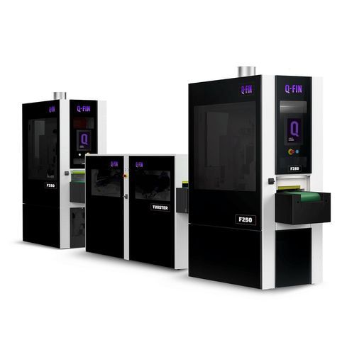 Rebarbadora de remoção de escória - TwinLine Twister - Q-Fin Quality Finishing Machines - com pré-rebarbação / com retífica / de arredondar cantos