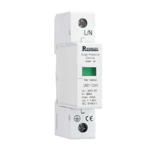Dispositivo de proteção contra surtos 2 polos - LND1 - WENZHOU RENA ELECTRIC CO.,LTD - 4 polos / tripolar / para trilho DIN
