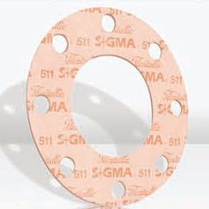 Papelão hidráulico em PTFE - Sigma 511 - Flexitallic - flangeado / para aplicações químicas