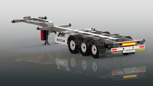 Semirreboque prancha - Gt Semi Trailers - porta-contêiner / com 3 eixos / de arrasto
