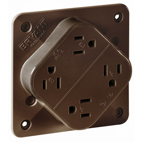 Tomada de parede - 1254B - Bryant - 2 polos / industrial