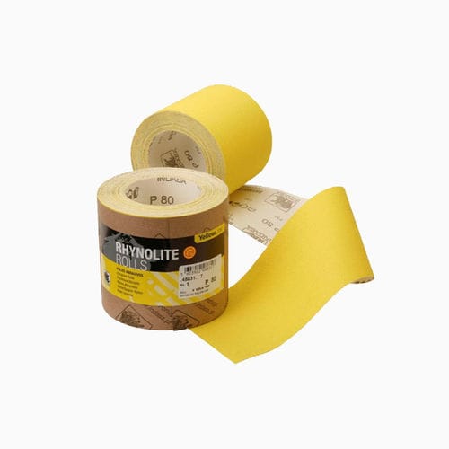 Lixa de óxido de alumínio - RHYNOLITE YELLOW LINE - INDASA - em papel / de resina / larga