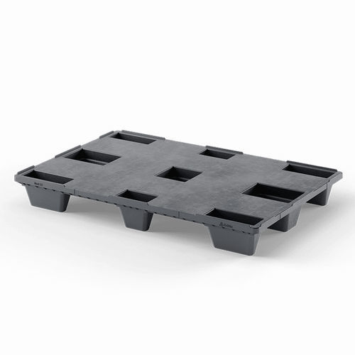 Palete em plástico reciclado - Nest E3 (CD-9F) - Cabka - Euro / de transporte / de acondicionamento