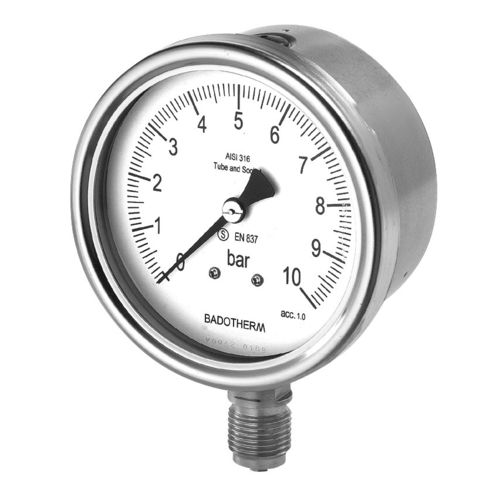 Manômetro com mostrador analógico - BDT20 series - Badotherm Group - com rosca / em aço inoxidável / com tubo de Bourdon