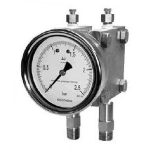 Manômetro diferencial - BDT13 series - Badotherm Group - com mostrador analógico / com rosca / em aço inoxidável