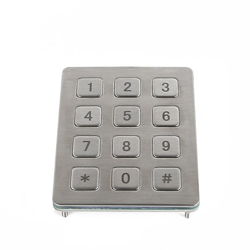 Teclado numérico em aço inoxidável - CT-KPS01-12-TM - NingBo ChenTe electronics Technologies Co.,Ltd - 12 teclas / embutido / USB