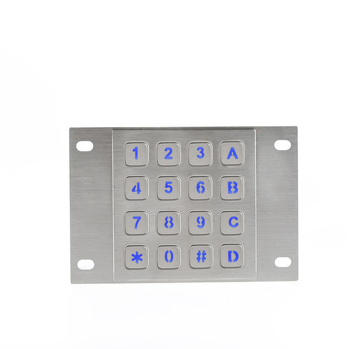 Teclado numérico 16 teclas - CT-KPS03-16-RM-BL - NingBo ChenTe electronics Technologies Co.,Ltd - embutido / em aço inoxidável / IP65