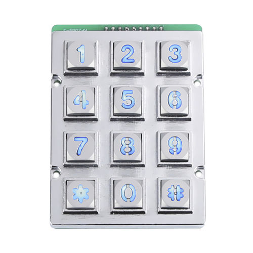 Teclado numérico 12 teclas - CT-KPZ04-12-RM-BL - NingBo ChenTe electronics Technologies Co.,Ltd - embutido / metálico / USB