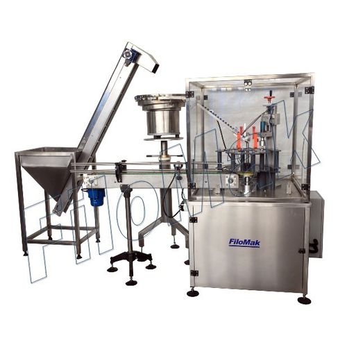 Tampadora-rosqueadora de tampas rotativa - RKM - Filomak Makina San. ve Tic. Ltd. Sti. - automática / para tampas de rosca em plástico