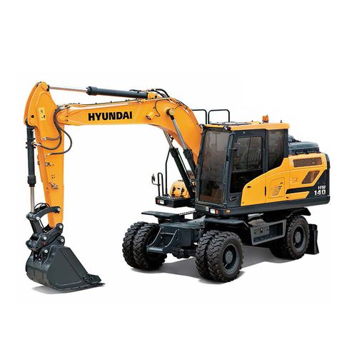 Escavadeira de médio porte - HW140	 - HYUNDAI HEAVY INDUSTRIES - de rodas / a diesel / para construção civil